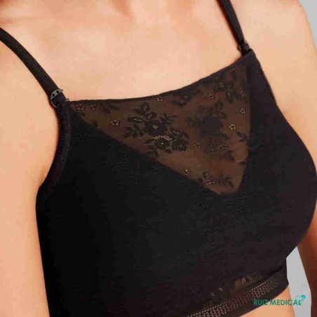 Bandeau Amber Top par Amoena - Coloris Noir - De Face - Zoom Bandeau Amber Top par Amoena - Coloris Noir - De Face - Zoom