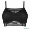 Bandeau Amber Top par Amoena - Coloris Noir - De Face - Seul - Avec bretelles Bandeau Amber Top par Amoena - Coloris Noir - De Face - Seul - Avec bretelles