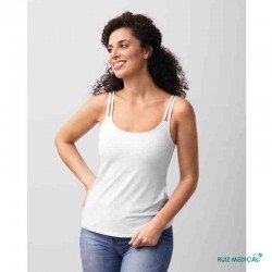 Top Valletta Amoena pour prothèse mammaire - Coloris Blanc - Modèle de face