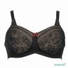 Soutien-gorge pour prothèse mammaire Fleur par Anita Care - Coloris Noir - Vue de face - Seul