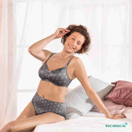 Soutien-gorge pour prothèse mammaire Mila par Anita Care - Coloris Gris Titane - Assis Soutien-gorge pour prothèse mammaire Mila par Anita Care - Coloris Gris Titane - Assis