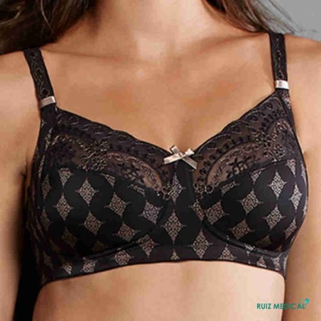 Soutien-gorge pour prothèse mammaire Mila Dentelles par Anita Care - Coloris Noir - Face Soutien-gorge pour prothèse mammaire Mila Dentelles par Anita Care - Coloris Noir - Face