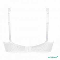 Soutien-gorge pour prothèse mammaire Dana sans armatures par Amoena - Coloris Blanc - Vue de dos - Seul