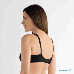 Soutien-gorge pour prothèse mammaire Dana sans armatures par Amoena - Coloris Noir - Vue de dos