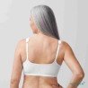 Soutien-gorge pour prothèse mammaire Fleur sans armatures par Amoena - Coloris Blanc - Vue de dos