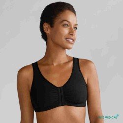 Soutien-gorge pour prothèse mammaire Frances sans armatures par Amoena - Coloris Noir - Vue de face