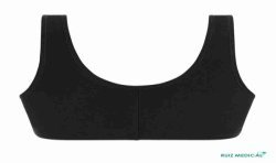 Soutien-gorge pour prothèse mammaire Frances sans armatures par Amoena - Coloris Noir - Vue de dos - Seul
