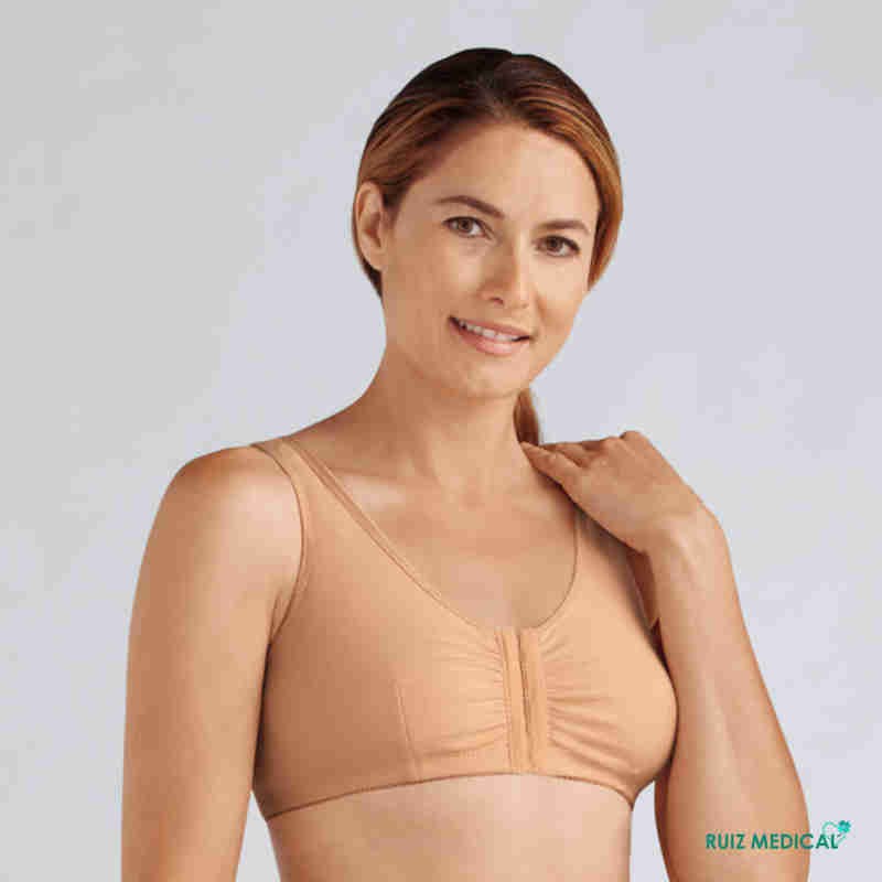 Soutien-gorge pour prothèse mammaire Frances sans armatures par Amoena - Coloris Peau - Vue de face
