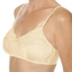 Soutien-gorge pour prothèse mammaire Karolina sans armatures par Amoena - Coloris Sable - Vue de profil