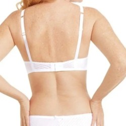 Soutien-gorge pour prothèse mammaire Karolina sans armatures par Amoena - Coloris Blanc/Sable - Vue de dos