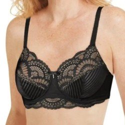 Soutien-gorge pour prothèse mammaire Karolina avec armatures par Amoena - Coloris Noir/Sable - Vue de face