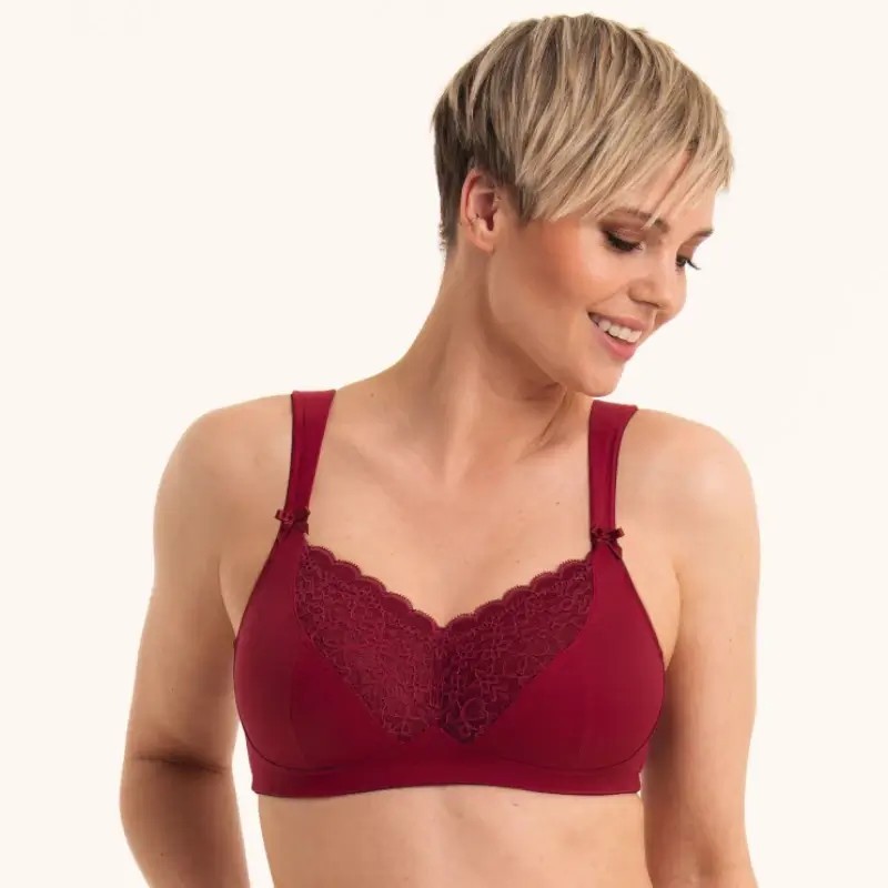 Soutien-gorge pour prothèse mammaire Havanna par Anita Care - Coloris Dark Red - Vue de face Soutien-gorge pour prothèse mammaire Havanna par Anita Care - Coloris Dark Red - Vue de face