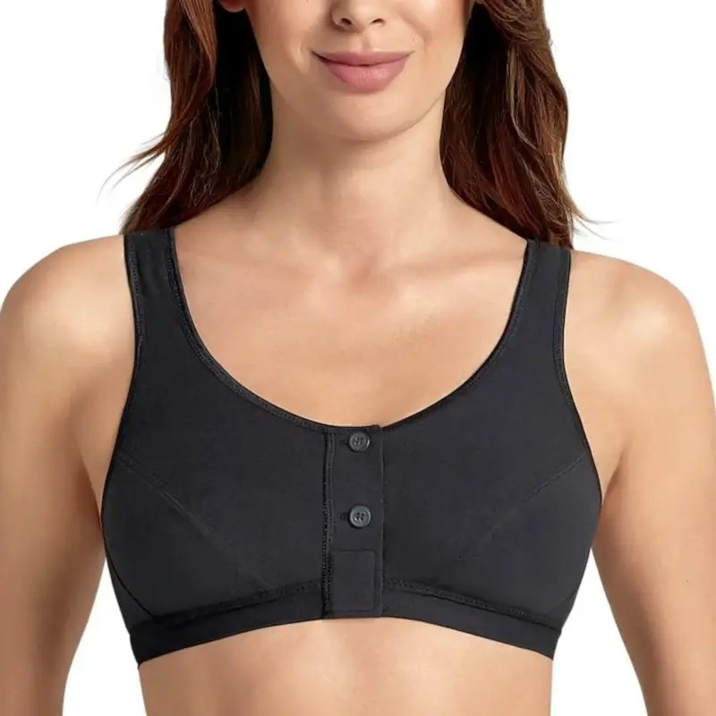 Soutien-gorge pour prothèse mammaire Isra par Anita Care - Coloris Noir - Vue de face Soutien-gorge pour prothèse mammaire Isra par Anita Care - Coloris Noir - Vue de face