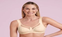 Soutien-gorge pour prothèse mammaire Clara Art par Anita Care - Coloris Rose Elegant - Vue de face avec fond rose