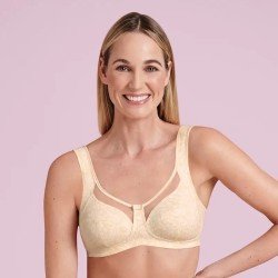 Soutien-gorge pour prothèse mammaire Clara Art par Anita Care - Coloris Rose Elegant - Vue de face avec fond rose