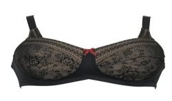 Soutien-gorge pour prothèse mammaire Fleur par Anita Care - Coloris Noir - Vue de face seul