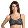 Soutien-gorge pour prothèse mammaire Fleur par Anita Care - Coloris Noir - Vue de face avec visage
