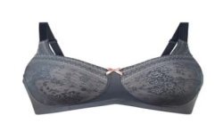 Soutien-gorge pour prothèse mammaire Fleur par Anita Care - Coloris Anthracite - Vue de face seul
