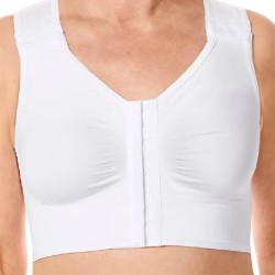 Soutien-gorge Lymph Flow Long sans armatures par Amoena - Coloris Blanc - Vue de face