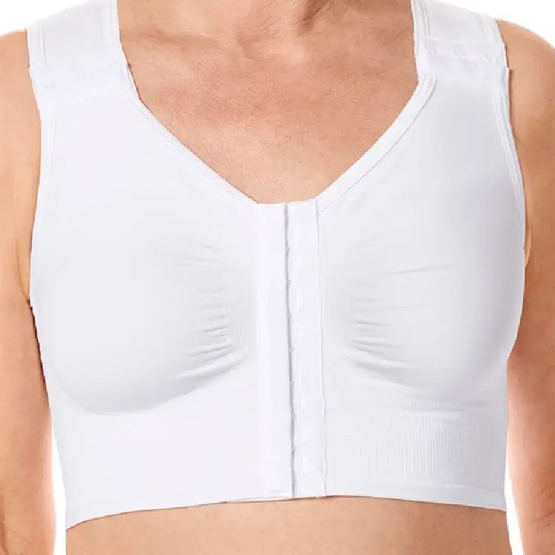 Soutien-gorge Lymph Flow Long sans armatures par Amoena - Coloris Blanc - Vue de face