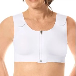 Soutien-gorge Lymph Flow sans armatures par Amoena - Coloris Blanc - Vue de face