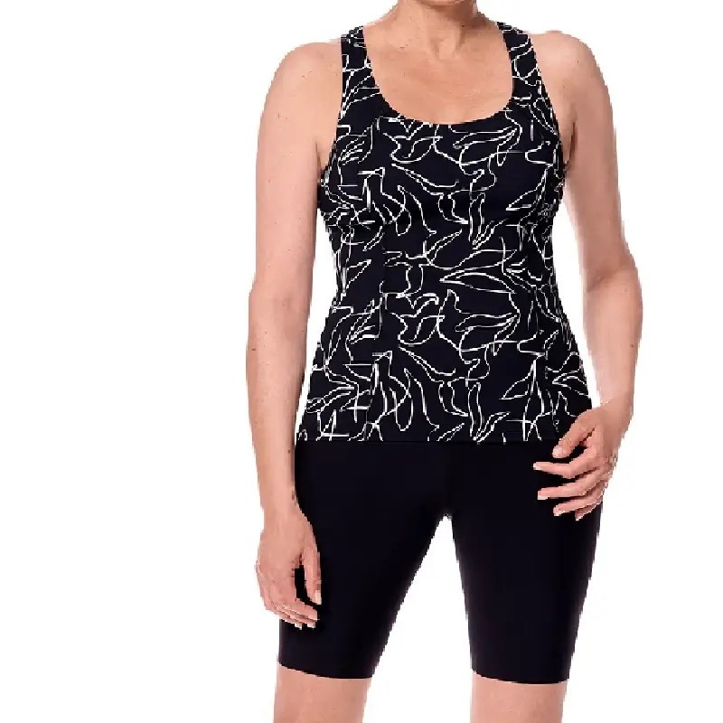 Bermuda de bain Lagos Amoena CuraLymph combiné avec le top tankini Lagos