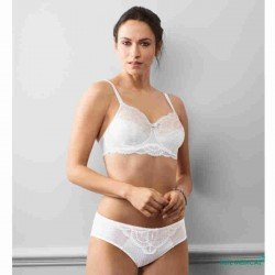 Soutien-gorge pour prothèse mammaire Karolina avec armatures par Amoena - Coloris Blanc/Nude - Complet