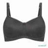 Soutien-gorge pour prothèse mammaire Mara sans armatures paddé par Amoena - Coloris Gris foncé - Face seul Soutien-gorge pour prothèse mammaire Mara sans armatures paddé par Amoena - Coloris Gris foncé - Face seul