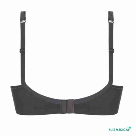 Soutien-gorge pour prothèse mammaire Mara sans armatures paddé par Amoena - Coloris Gris foncé - Dos seul Soutien-gorge pour prothèse mammaire Mara sans armatures paddé par Amoena - Coloris Gris foncé - Dos seul