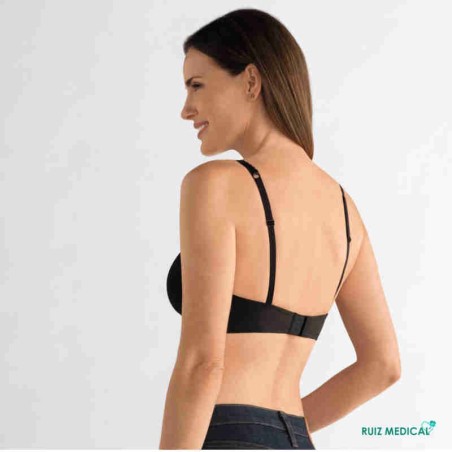 Soutien-gorge pour prothèse mammaire Amber sans armatures paddé par Amoena - Coloris Noir - Vue dos complète Soutien-gorge pour prothèse mammaire Amber sans armatures paddé par Amoena - Coloris Noir - Vue dos complète