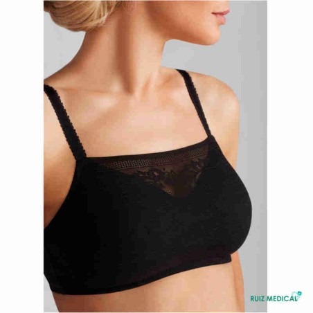 Soutien-gorge pour prothèse mammaire Amber sans armatures paddé par Amoena - Coloris Noir - Zoom Soutien-gorge pour prothèse mammaire Amber sans armatures paddé par Amoena - Coloris Noir - Zoom
