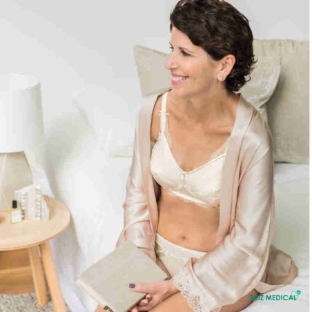 Soutien-gorge pour prothèse mammaire Aurelie sans armatures par Amoena- Coloris Ivoire - Assis Soutien-gorge pour prothèse mammaire Aurelie sans armatures par Amoena- Coloris Ivoire - Assis