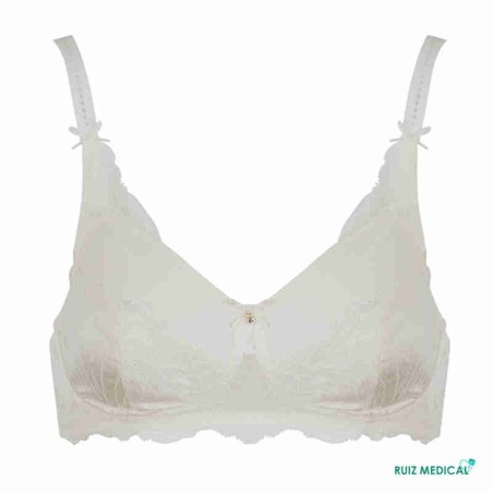 Soutien-gorge pour prothèse mammaire Aurelie sans armatures par Amoena- Coloris Ivoire - Seul face Soutien-gorge pour prothèse mammaire Aurelie sans armatures par Amoena- Coloris Ivoire - Seul face