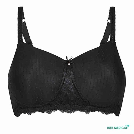 Soutien-gorge pour prothèse mammaire Aurelie sans armatures paddé par Amoena - Coloris Noir - Seul face Soutien-gorge pour prothèse mammaire Aurelie sans armatures paddé par Amoena - Coloris Noir - Seul face
