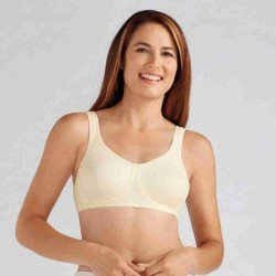 Soutien-gorge pour prothèse mammaire Mona sans armatures par Amoena - Coloris Champagne