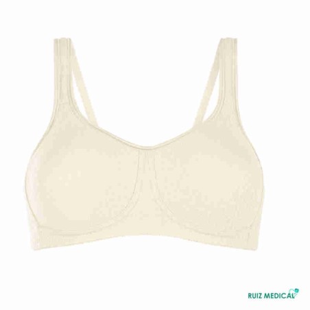 Soutien-gorge pour prothèse mammaire Mona sans armatures par Amoena - Coloris Champagne - Face Seul Soutien-gorge pour prothèse mammaire Mona sans armatures par Amoena - Coloris Champagne - Face Seul