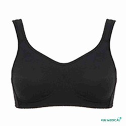 Soutien-gorge pour prothèse mammaire Mona sans armatures par Amoena - Coloris Noir - Face Seul