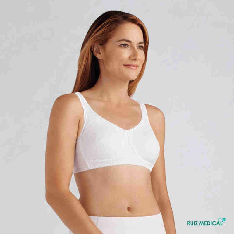 Soutien-gorge pour prothèse mammaire Mona sans armatures par Amoena - Coloris Blanc Soutien-gorge pour prothèse mammaire Mona sans armatures par Amoena - Coloris Blanc