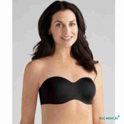 Soutien-gorge pour prothèse mammaire Barbara avec armatures paddé par Amoena - Coloris Noir - Sans bretelles - Vue de face