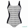 Maillot de bain pour prothèse mammaire Albina Black&White par Anita - Vue seul de face Maillot de bain pour prothèse mammaire Albina Black&White par Anita - Vue seul de face