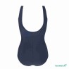 Maillot de bain pour prothèse mammaire Rhodes par Amoena - Vue de face - Coloris Bleu Nuit - Seul Maillot de bain pour prothèse mammaire Rhodes par Amoena - Vue de face - Coloris Bleu Nuit - Seul