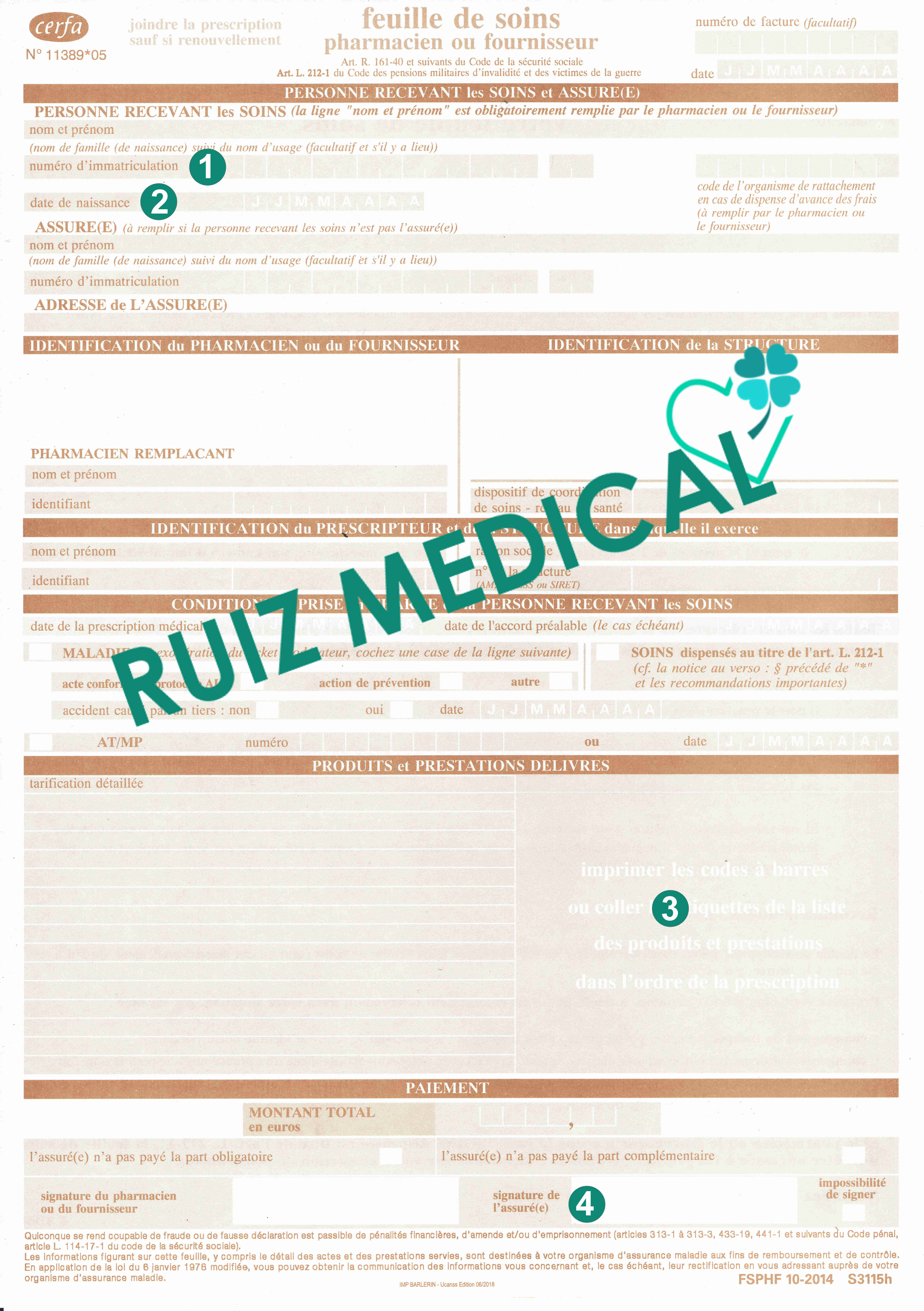 Feuille de soins Ruizmedical.com